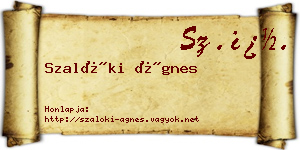 Szalóki Ágnes névjegykártya