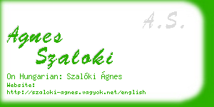 agnes szaloki business card